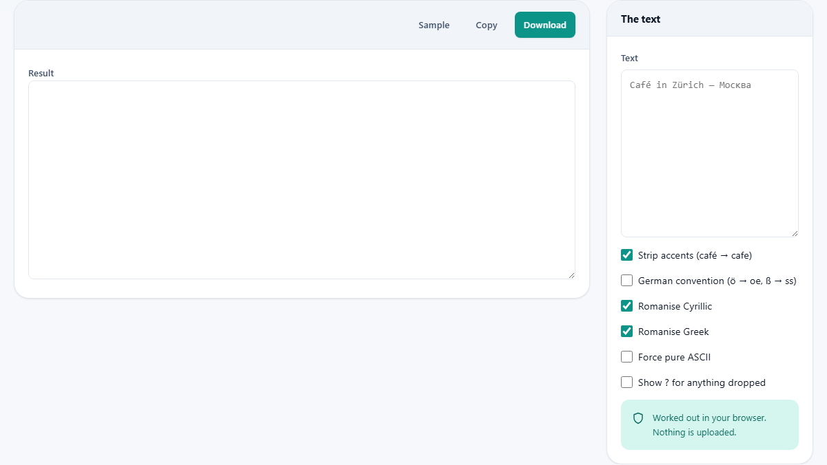 Screenshot: Normalisation, not a lookup table