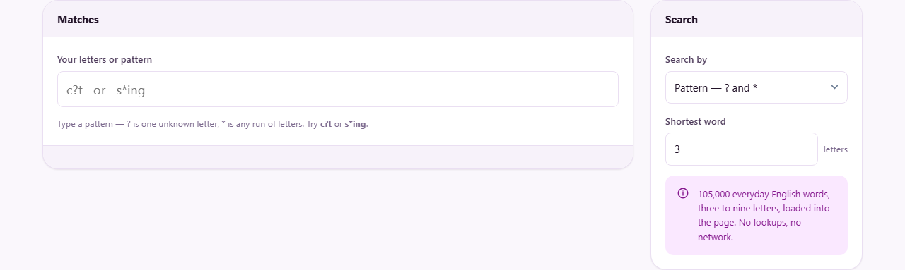 Screenshot: Two ways to search