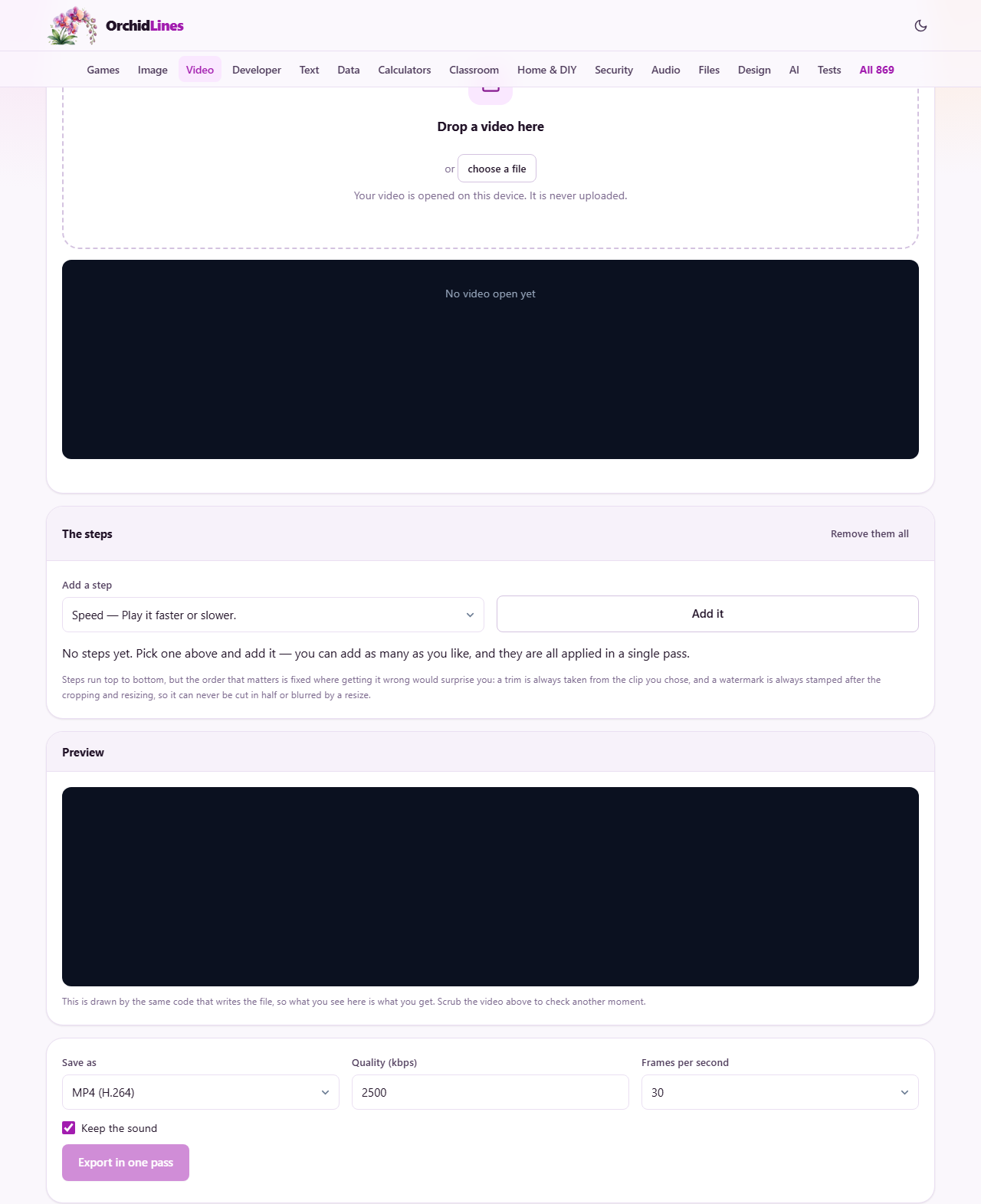 Screenshot: Everything you can do to a clip here, and the order it happens in